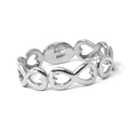 ANILLO DE ORO BLANCO MACIZO DE 18 QUILATES, HILERA INFINITA, LISO, HECHO EN ITALIA