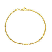 Load image into Gallery viewer, 18k yellow gold squared tubular 1.7mm byzantine bracelet, 19cm 7.5&quot; solid
