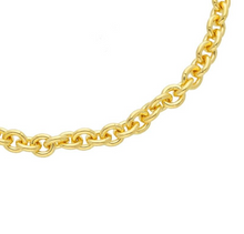 Load image into Gallery viewer, Solid 18k yellow gold rolo circles 3.5mm chain, 20 inches, lobster clasp
