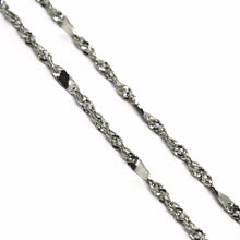 Load image into Gallery viewer, 18K WHITE GOLD CHAIN, 1.5 MM SINGAPORE ROPE SPIRAL ALTERNATE LINK, 17.7 INCHES
