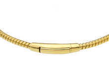 Load image into Gallery viewer, 18k yellow gold omega, gas pipe, rounded 3mm, tubular, spiral bracelet 7.9&quot;
