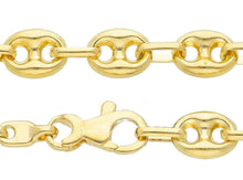 Load image into Gallery viewer, 18K YELLOW GOLD MARINER CHAIN BIG 6 MM, 24 INCHES, ANCHOR ROUNDED NECKLACE
