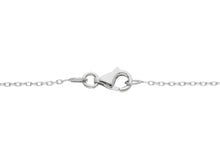 Load image into Gallery viewer, 18k white gold rolo necklace family central with 6mm boy girl and hearts, love
