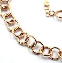 Load image into Gallery viewer, 18k rose pink gold chain 20&quot;, round circle rolo link diameter 8mm, Made in Italy
