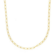 solid 18k yellow gold chain rounded tube oval paper clip 2x5mm link 18