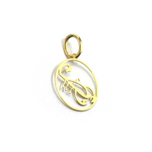 Load image into Gallery viewer, 18k yellow gold zodiac sign round small 15mm flat pendant, zodiacal, scorpio
