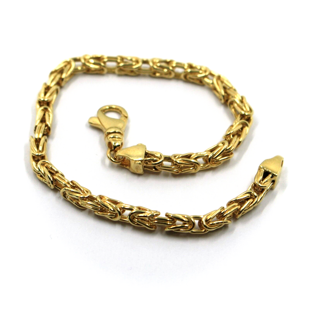 18k yellow gold squared tubular 4.1mm byzantine bracelet, 21cm 8.3