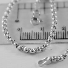 Charger l&#39;image dans la galerie, Bracelet en or blanc 18 carats avec maillon rond en forme de cercle, 2,5 mm, fabriqué en Italie
