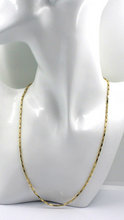 Load image into Gallery viewer, 18k yellow gold chain oval triangular 2.2x7mm rounded tubes links, 60cm 24&quot;
