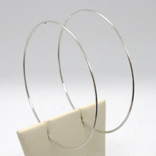 Load image into Gallery viewer, 18K WHITE GOLD ROUND CIRCLE HOOP EARRINGS DIAMETER 60 MM x 1 MM, MADE IN ITALY
