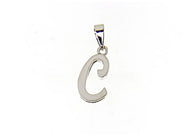 COLGANTE DE ORO BLANCO DE 18 QUILATES CON INICIAL C LETRA C HECHO EN ITALIA 0.71 PULGADAS