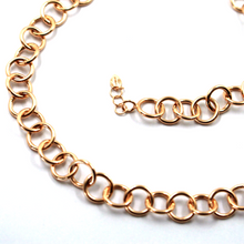 Load image into Gallery viewer, 18k rose pink gold chain 20&quot;, round circle rolo link diameter 8mm, Made in Italy
