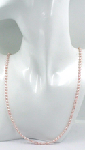Cargar imagen en el visor de la galería, Collar de oro amarillo de 18 quilates de 40,6 cm con perlas de agua dulce ovaladas de color rosa, de grano de arroz, de 3,5 x 5 mm.
