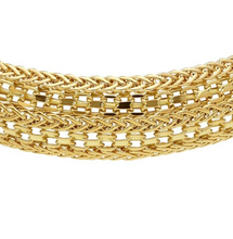 Load image into Gallery viewer, 18k yellow gold multi-strand spiga wheat wires braided alternate 13mm bracelet
