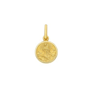 18K yellow gold Blessed Virgin Mary Immaculate small 11mm round solid medal