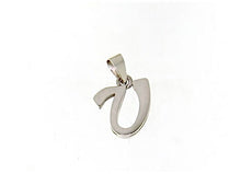 Load image into Gallery viewer, 18K WHITE GOLD LUSTER PENDANT WITH INITIAL V LETTER  V MADE IN ITALY 0.71 INCHES
