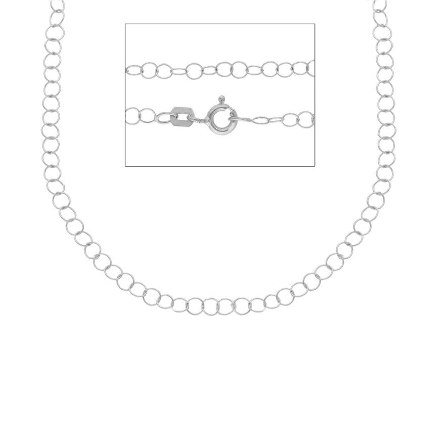 18k white gold rolo chain 3mm, length 24