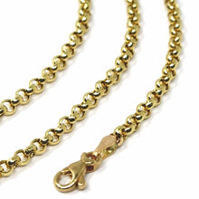 Cargar imagen en el visor de la galería, Cadena rolo de oro amarillo de 18 quilates de 2,5 mm y 19 pulgadas, collar con círculos, fabricado en Italia.
