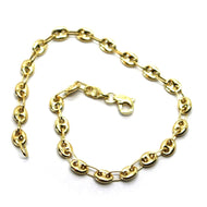 PULSERA ORO 9K OVALADOS NÁUTICOS MARINOS 4 MM DE GROSOR, 18 CM, 7.1 PULGADAS 