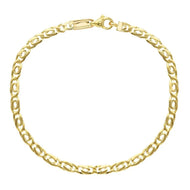SOLID 9K YELLOW GOLD 4mm TIGER EYE FIGURE 8 INFINITE BRACELET, LENGTH 8.3