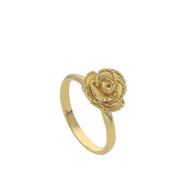 18k yellow gold ring with finely worked 11mm flower
