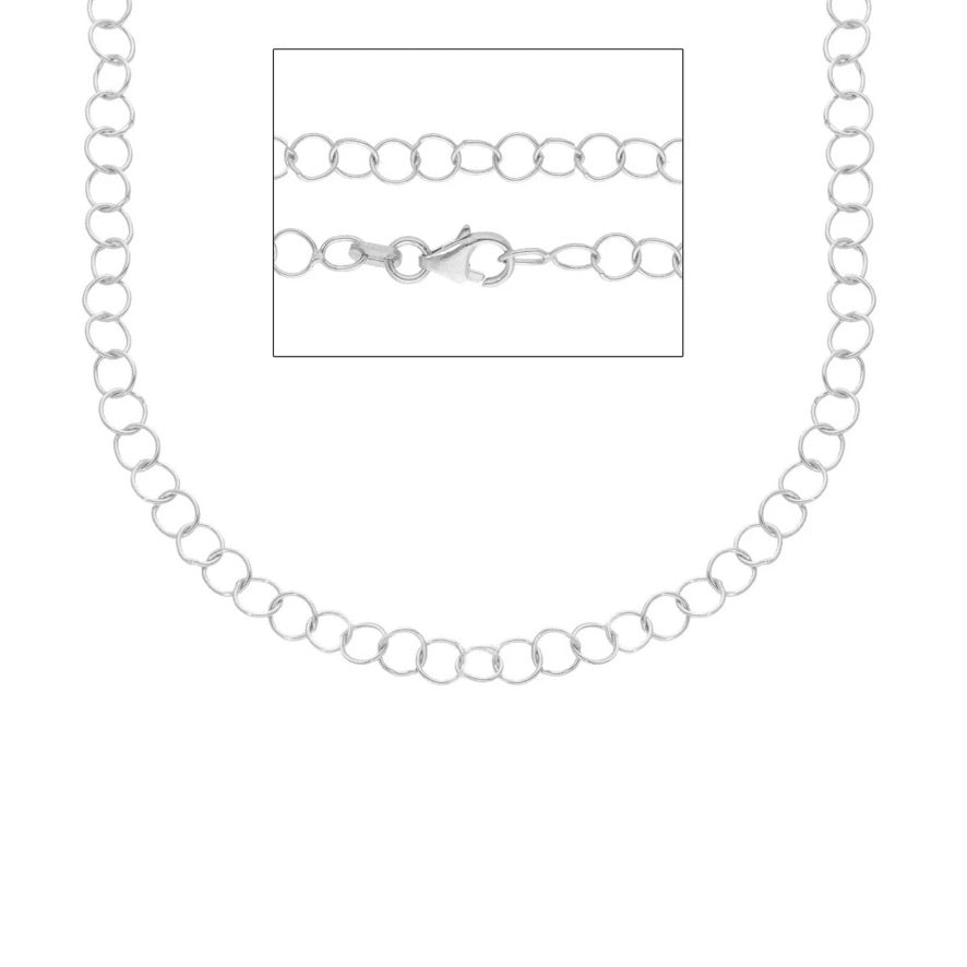 18k white gold rolo chain 4mm, length 24