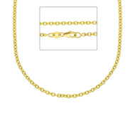 Cadena rolo de oro amarillo macizo de 18 quilates de 2 mm, longitud 60 cm (23,6