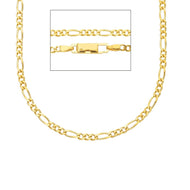 SOLID 18K GOLD FIGARO GOURMETTE CHAIN THIN 2.5mm WIDTH 20