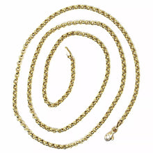 Cargar imagen en el visor de la galería, Cadena rolo de oro amarillo de 18 quilates de 2,5 mm y 19 pulgadas, collar con círculos, fabricado en Italia.

