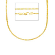 18K YELLOW GOLD CHAIN LITTLE BASKET ROUND LINK POPCORN 2 MM WIDTH 19.69 IN
