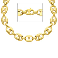 Cadena marinera de oro amarillo macizo de 18 quilates, eslabones de 9 x 12 mm, 20 pulgadas, fabricada en Italia.