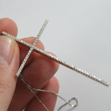 Load image into Gallery viewer, SOLID 18K WHITE GOLD NECKLACE WITH BIG CROSS, DIAMONDS, DIAMOND
