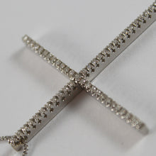 Load image into Gallery viewer, SOLID 18K WHITE GOLD NECKLACE WITH BIG CROSS, DIAMONDS, DIAMOND
