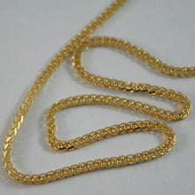 Load image into Gallery viewer, SOLID 18K YELLOW GOLD CHAIN NECKLACE 2MM EAR SQUARE LINK 23.62 IN, MADE IN ITALY.
