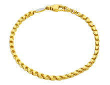 Load image into Gallery viewer, SOLID 18K YELLOW GOLD BRACELET, 8.3 INCHES, 3 MM DROP TUBE LINK, POLISHED.
