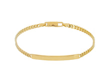Load image into Gallery viewer, SOLID 18K YELLOW GOLD BRACELET GOURMETTE CUBAN CURB 3.5mm, ENGRAVING PLATE, 8.3&quot;.
