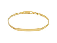 SOLID 18K YELLOW GOLD BRACELET GOURMETTE CUBAN CURB 3.5mm, ENGRAVING PLATE, 8.3