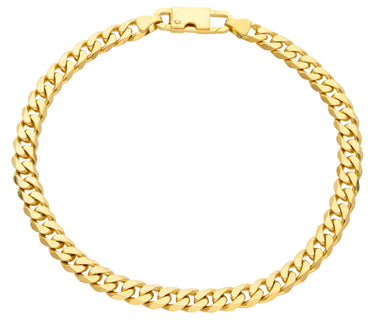 MASSIVE 18K GOLD BRACELET GOURMETTE CUBAN CURB FLAT 5.5 MM LINK, 21cm 8.3