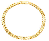 MASSIVE 18K GOLD BRACELET GOURMETTE CUBAN CURB FLAT 5.5 MM LINK, 21cm 8.3
