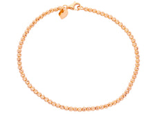 Load image into Gallery viewer, 18k rose gold bracelet, 17 cm, finely worked spheres, 2.5 mm diamond cut balls.
