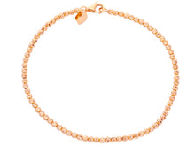 Load image into Gallery viewer, 18k rose gold bracelet, 21 cm, finely worked spheres, 2.5 mm diamond cut balls.
