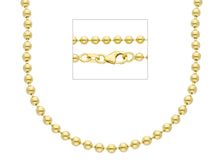Load image into Gallery viewer, 18k yellow gold 2.5mm smooth balls ball spheres chain length 50cm 20&quot; Italy made
