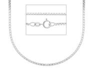 SOLID 18K WHITE GOLD CHAIN 1.5mm VENETIAN SQUARE BOX 16
