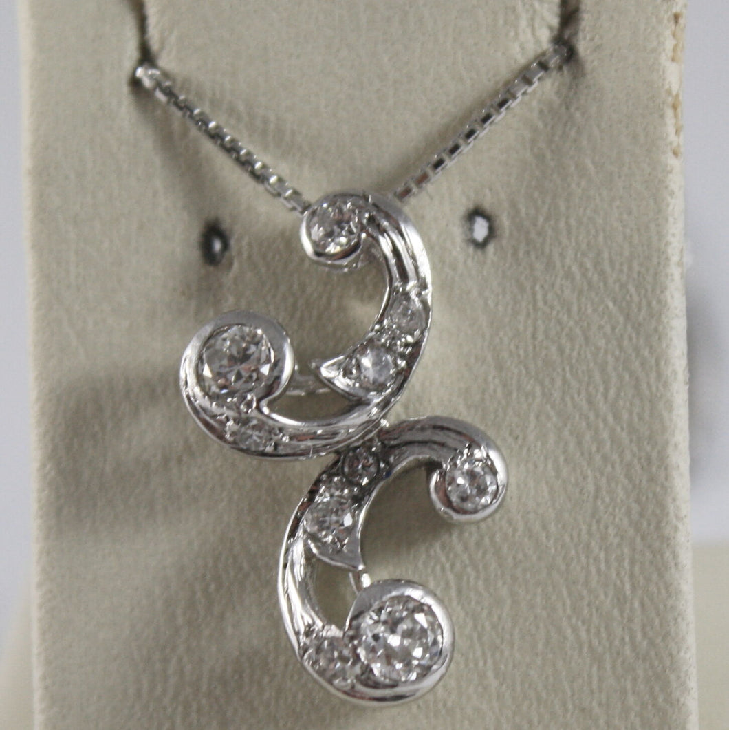 SOLID 18K WHITE GOLD NECKLACE, ETHNIC STYLE WITH DIAMONDS, DIAMOND MADE IN ITALY