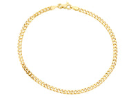 18K YELLOW GOLD BRACELET LITTLE GOURMETTE LINK 2.5 MM, 7.50 INCHES MADE IN ITALY.