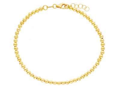 18k yellow gold 3mm balls bracelet, 18cm, 7.1