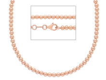 Load image into Gallery viewer, 18k rose gold 3 mm balls chain, 18 inches, smooth spheres, made in Italy.
