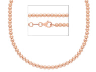 18k rose gold 3 mm balls chain, 18 inches, smooth spheres, made in Italy.