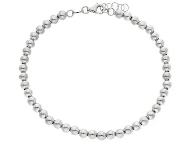 18k white gold 4mm balls bracelet, 18cm, 7.1
