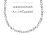 18k white gold 4 mm balls chain, 18 inches, smooth spheres, made in Italy.